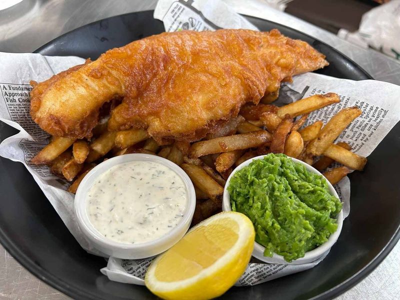Fish And Chips With Mushy Peas