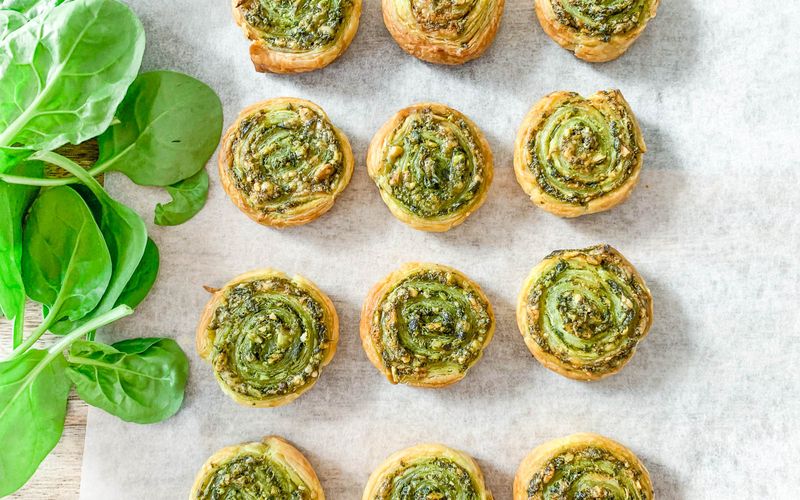 Puff Pastry Pesto Pinwheels