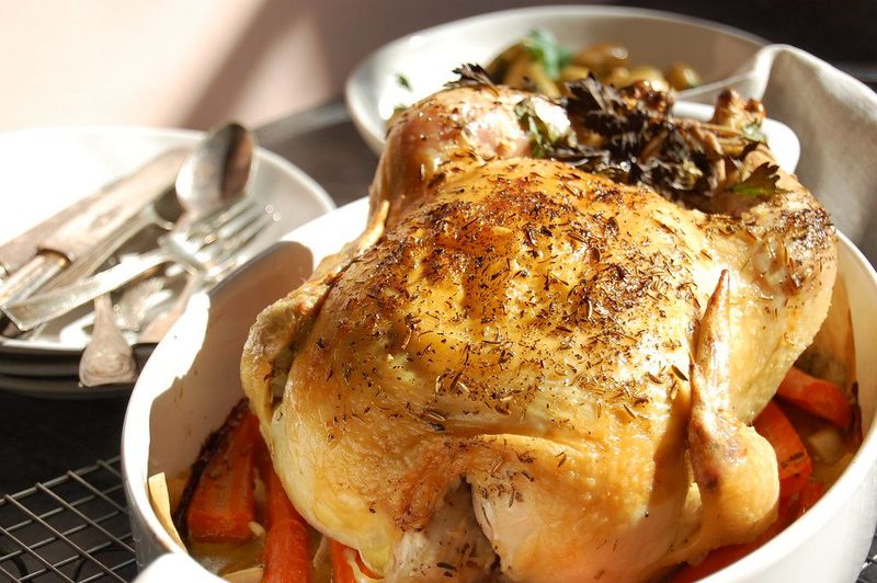 Herb Crusted Roast Chicken With Root Vegetables