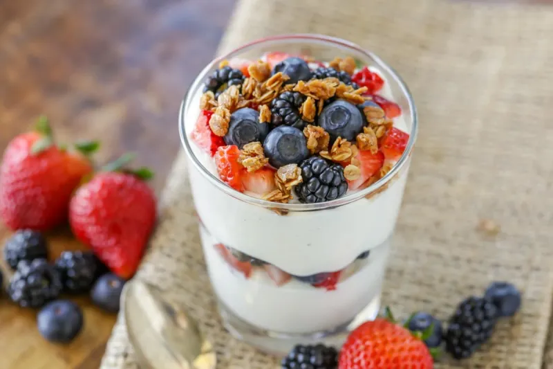 Fruit And Natural Yoghurt Parfait