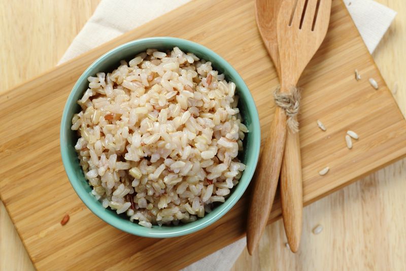 Boiled Brown Rice With Steamed Broccoli