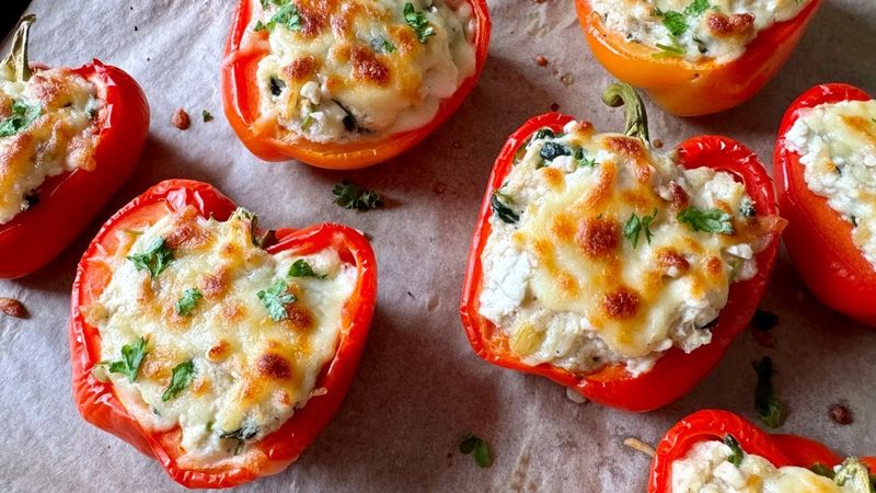 Spinach And Ricotta Stuffed Peppers