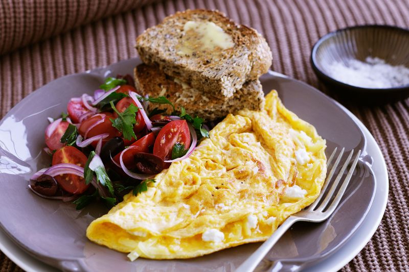 Cheese And Tomato Omelette With Side Salad