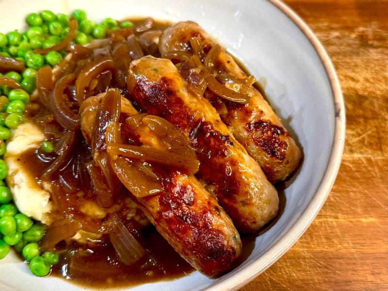 Sausage And Mash With Onion Gravy