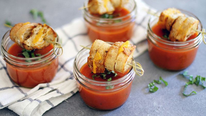 Creamy Tomato Soup With Grilled Cheese Dippers