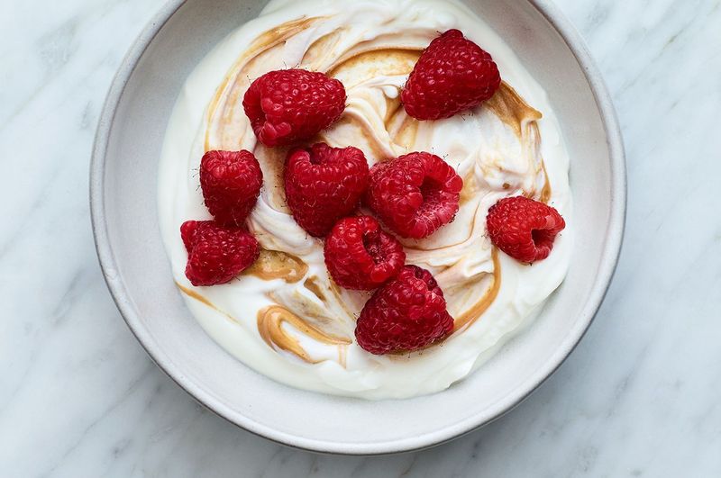 Greek Yoghurt With Raspberries