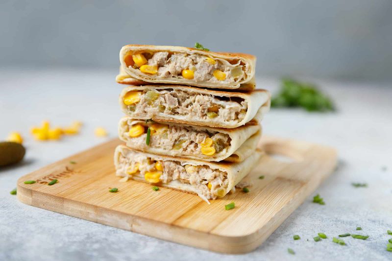 Tuna, Sweetcorn And Mayo Wrap Boats