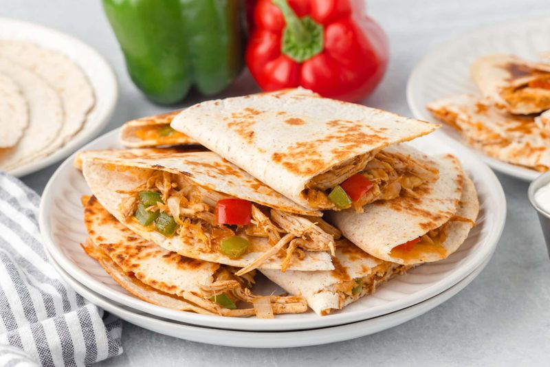 Chicken Quesadillas With Cheese And Peppers