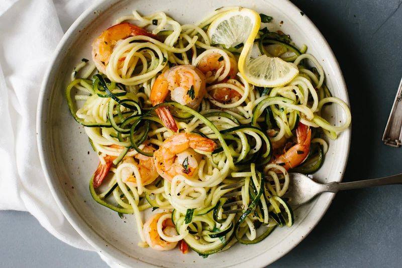 Prawn And Garlic Courgetti