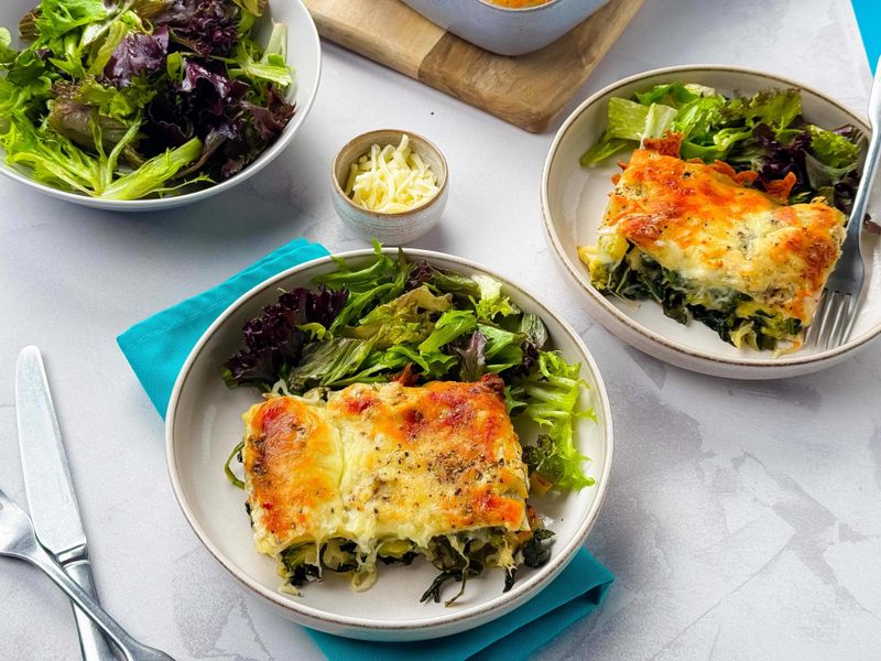 Vegetable Lasagne With Side Salad