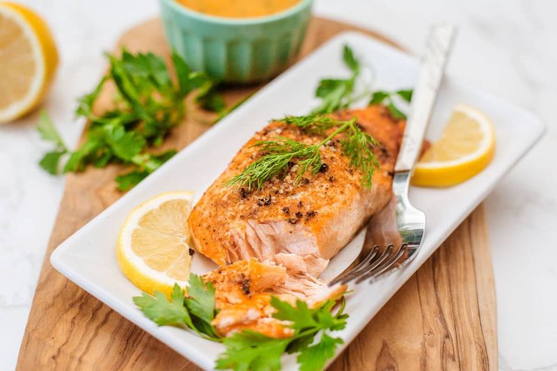 Salmon Fillet With Lemon And Pepper