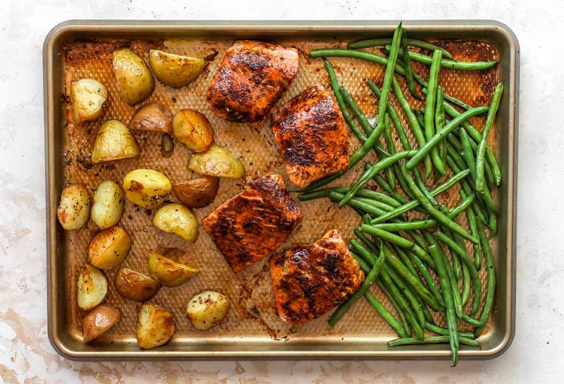 Salmon With New Potatoes And Green Beans