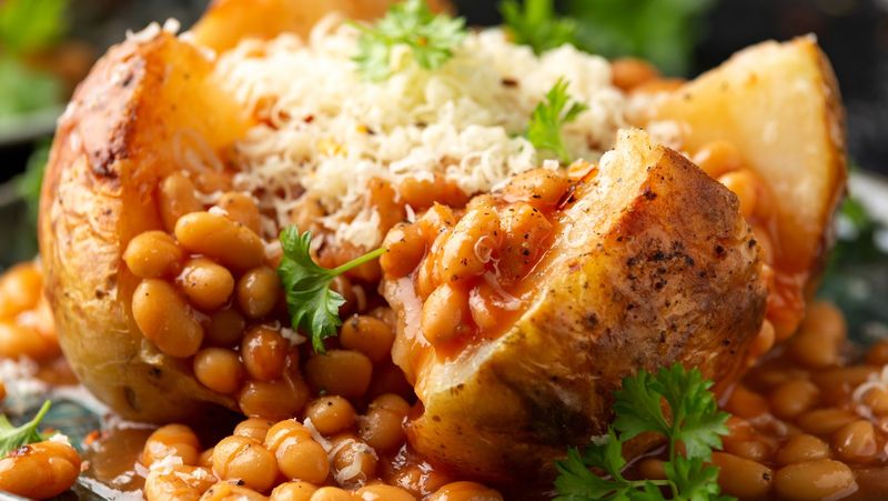 Jacket Potato With Cheese And Beans