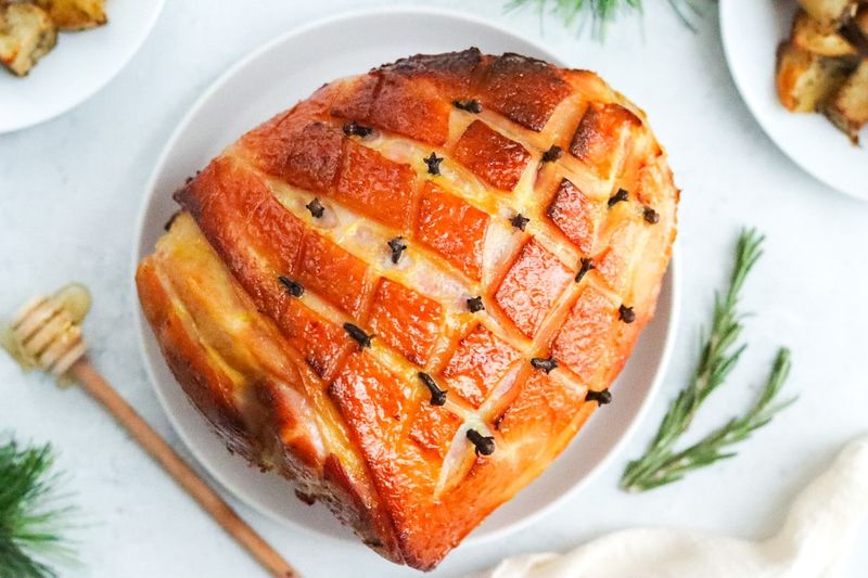 Baked Gammon With Honey And Mustard Glaze