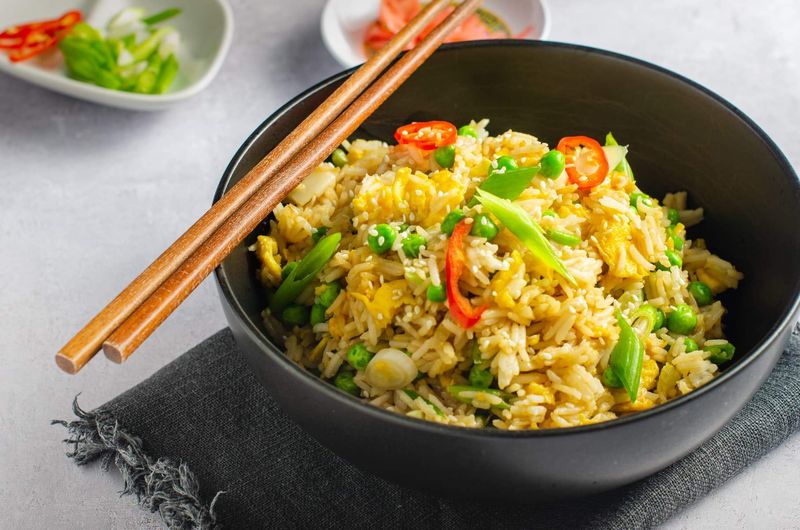 Egg Fried Rice With Spring Onions