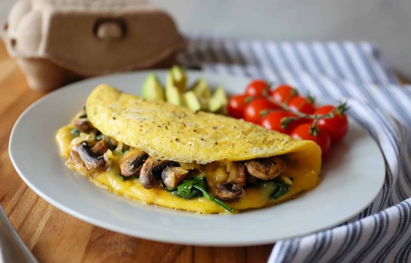 Mushroom And Spinach Omelette