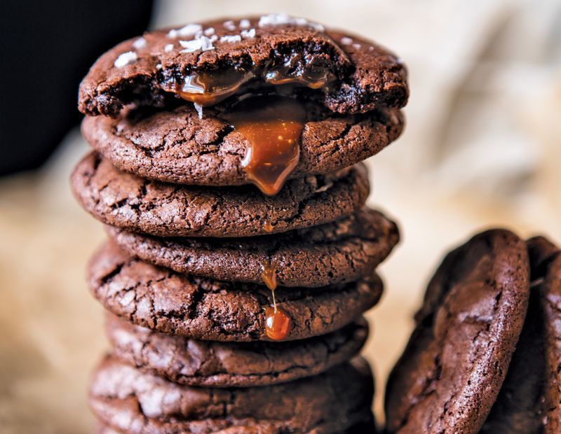 Caramel Stuffed Chocolate Cookies