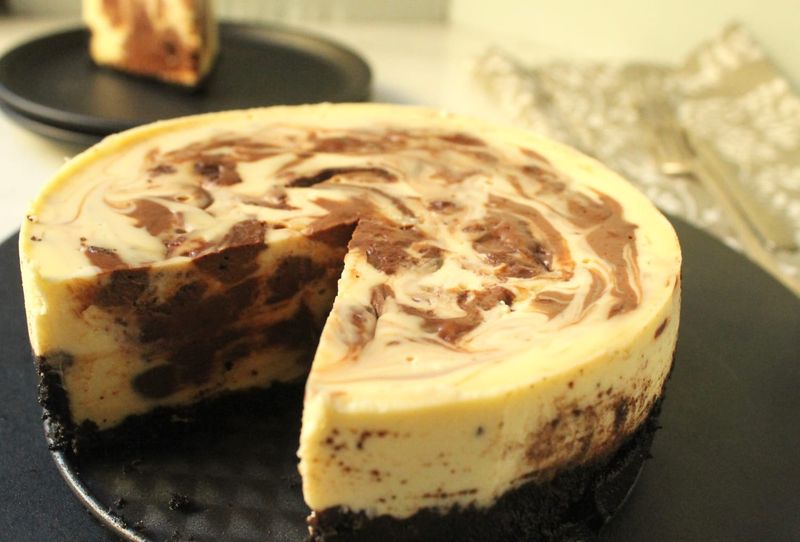 Caramel Swirl Chocolate Cheesecake