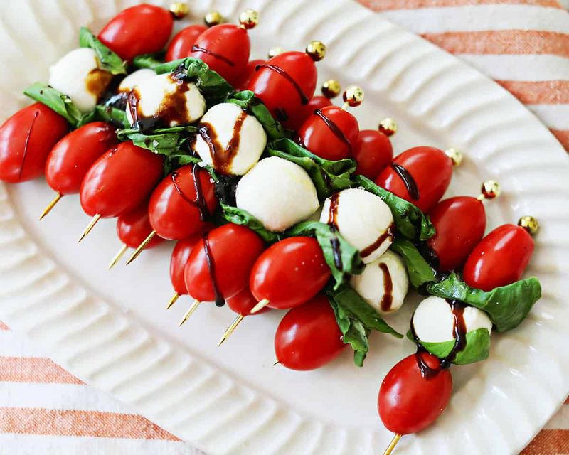 Caprese Skewers With Mozzarella And Tomato