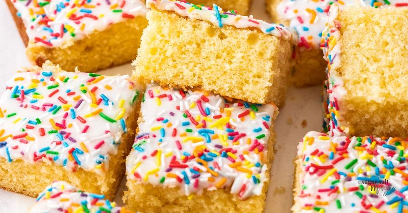 Vanilla Traybake With Sprinkle Buttercream
