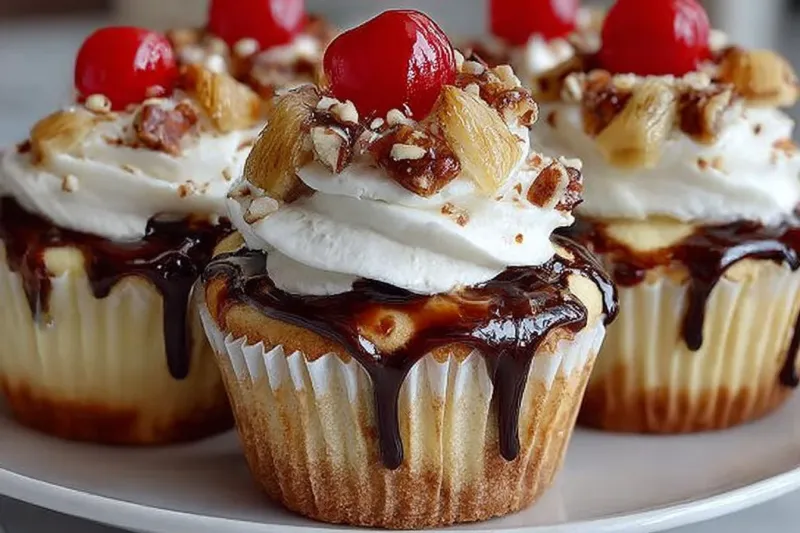 Banana Split Cupcakes