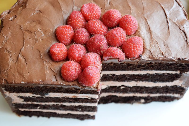 Chocolate Raspberry Layer Cake