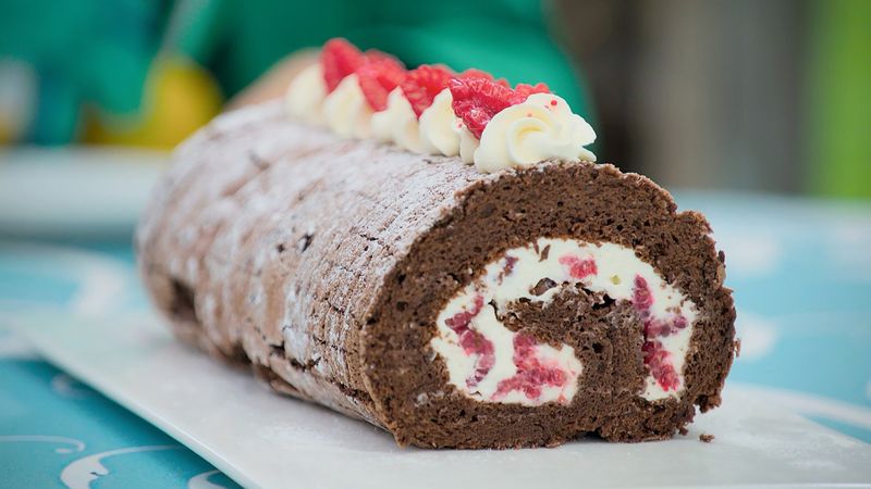 Chocolate Raspberry Swiss Roll