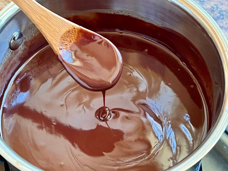Warm Chocolate Sauce Made From Melted Celebrations
