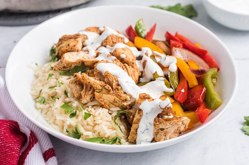 Chicken Fajita Bowls With Peppers And Rice
