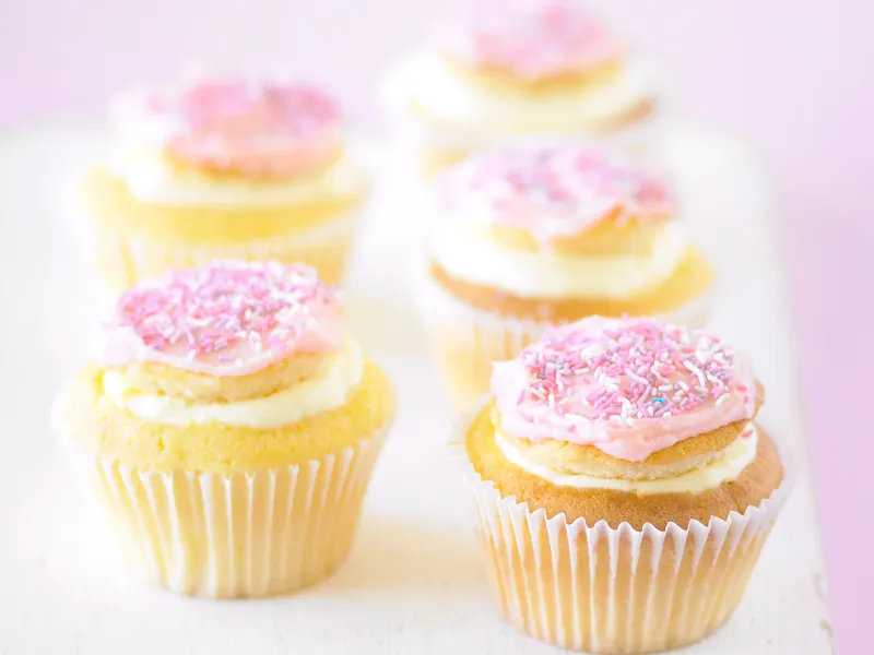 Fairy Cakes With Coloured Icing