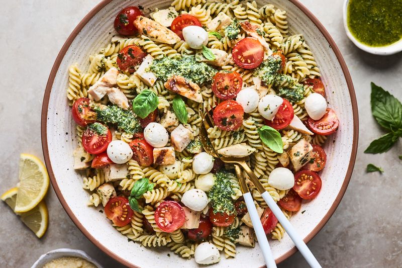 Pesto And Mozzarella Pasta Salad