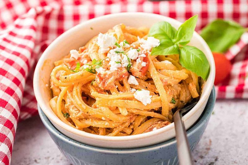 Sweet Pepper And Feta Pasta