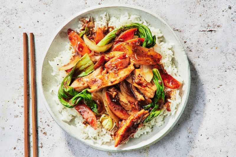 Chicken And Vegetable Stir Fry With Jasmine Rice