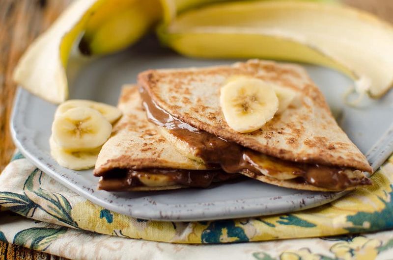 Banana And Chocolate Quesadilla Slices