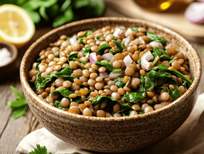 Warm Puy Lentil And Spinach Salad