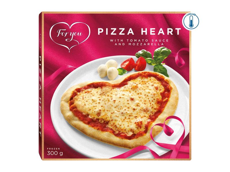 For You Pizza Heart With Tomato Sauce And Mozzarella