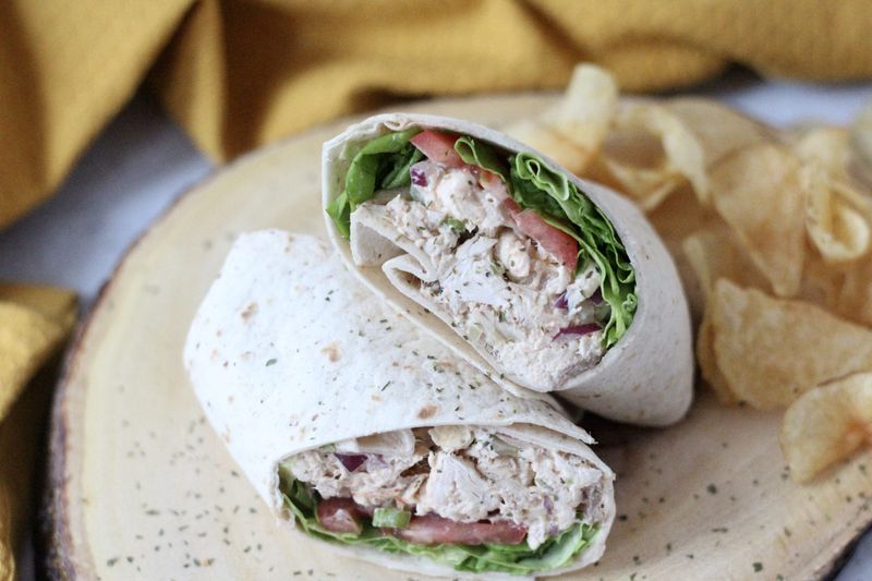 Chicken And Salad Wraps With Yoghurt Dressing