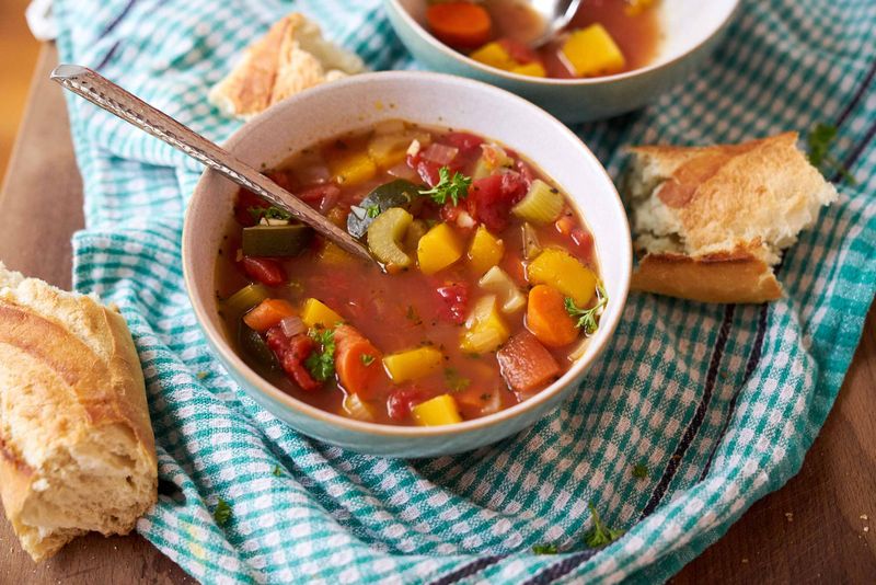 Vegetable Soup With Crusty Bread
