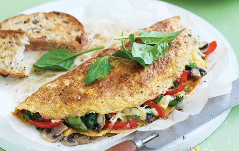 Vegetable Omelette With Toast