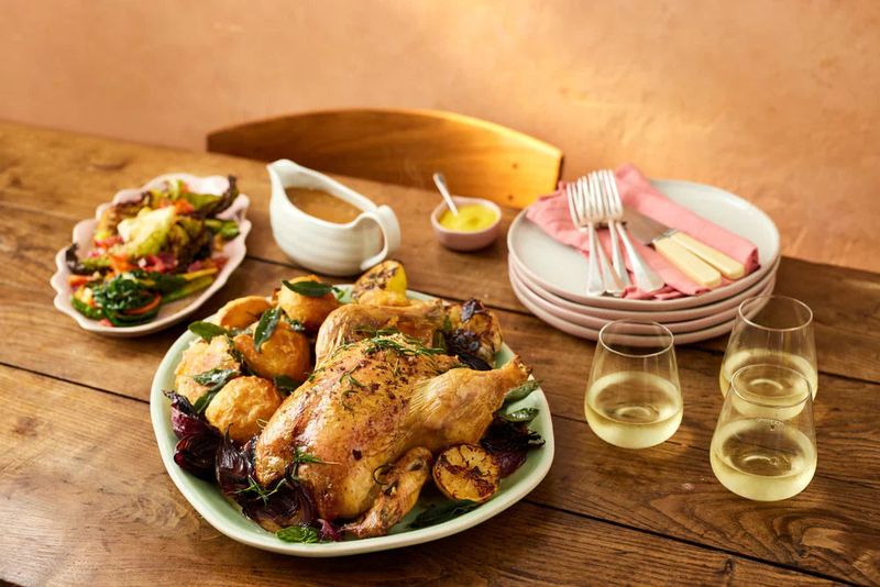 Roast Chicken With Roast Potatoes