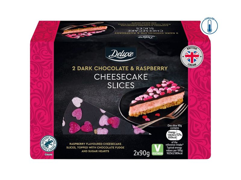 Deluxe Dark Chocolate & Raspberry Cheesecake Slices