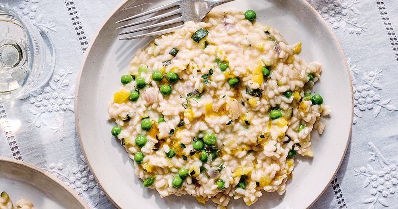 Chicken Risotto With Balsamic Glaze