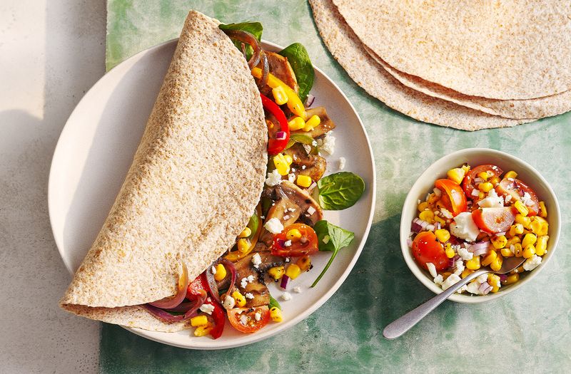 Mushroom And Tomato Breakfast Wrap