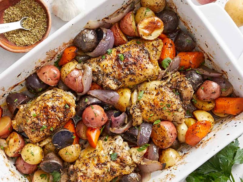 Roast Chicken And Mixed Vegetables