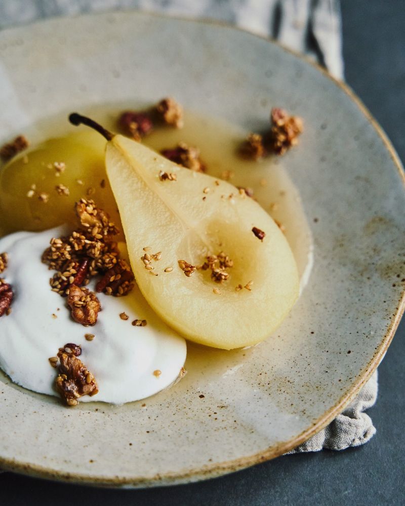 Pear With A Handful Of Nuts
