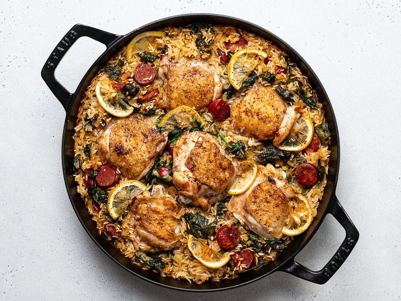 Chicken And Chorizo Rice Skillet