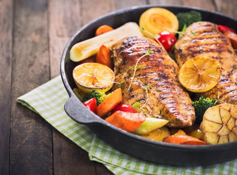 Chicken Traybake With New Potatoes And Seasonal Vegetables