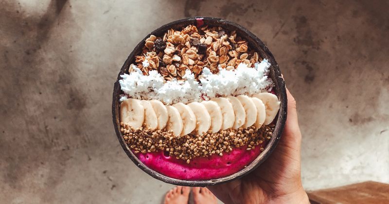 Smoothie Bowl With Protein Powder And Seeds