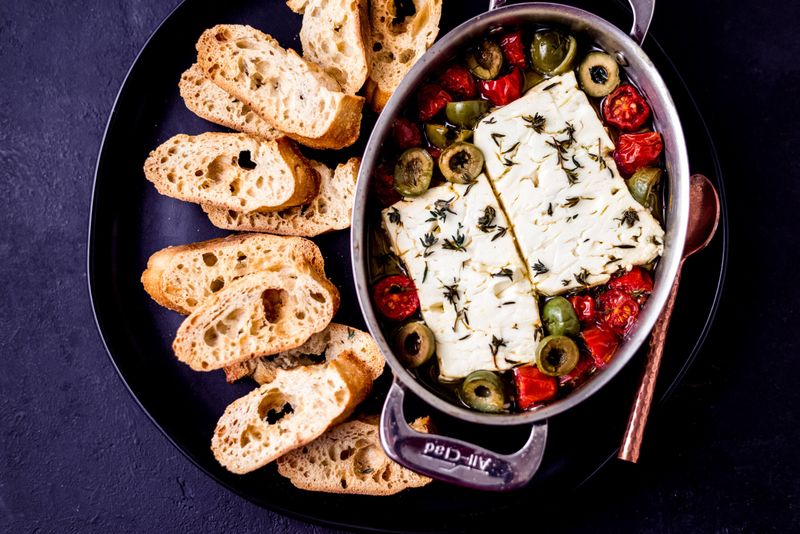 Baked Feta With Cherry Tomatoes And Olives