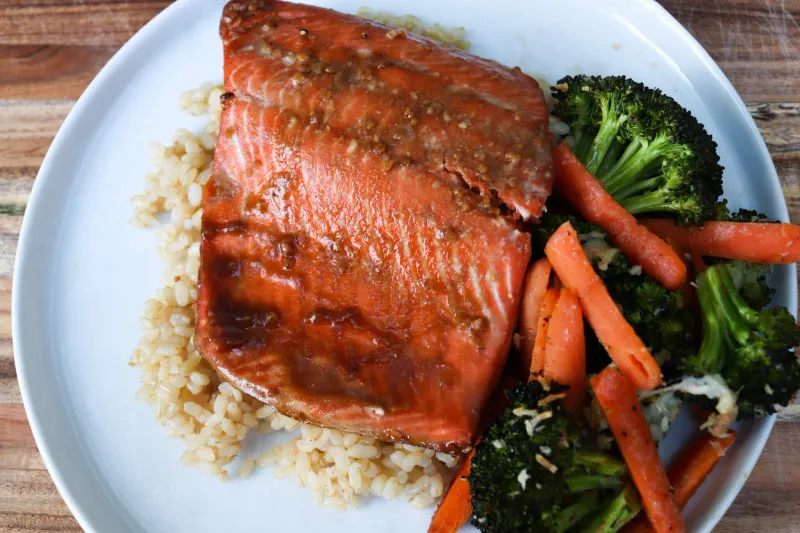 Baked Salmon With Wholegrain Rice